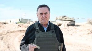 یسرائیل کاتس وزیر دفاع اسرائیل در کنفرانس خبری درباره ایران